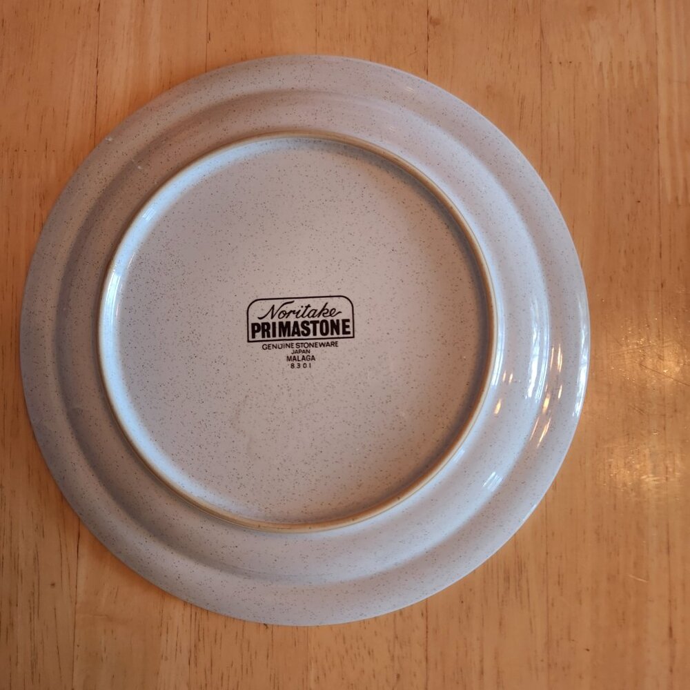 Vintage Noritake Primastone MALAGA Stoneware Luncheon Salad Plate 8 1/4" Set of - Picture 2 of 6